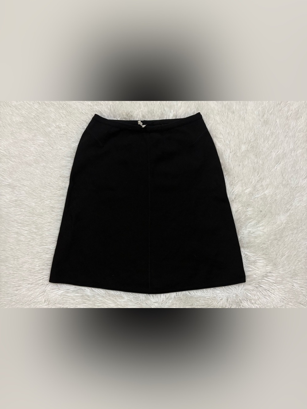 Alaia Black A-Line Wool Blend Skirt